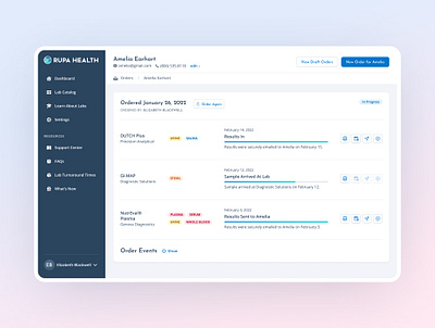 Rupa Health — Order Tracking ui