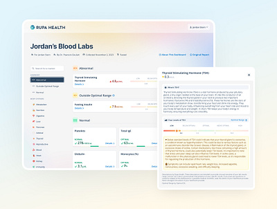 Rupa Health — Blood Lab Reporting ui