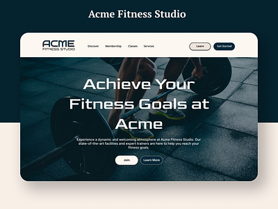 Acme Fitness Studio | Landing Page Design | Web Design adobe app design branding design fitness app fitness landing page fitness studio fitness web design fitness web page design fitness website graphic design landing landing page landing page design logo ui user experience web design web page design website design