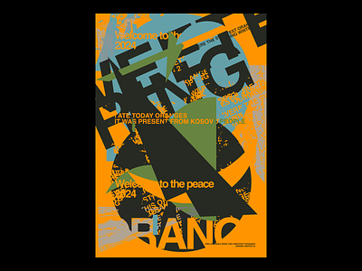Peace abstract art branding design graphic design kosovo m210297 orange peace poster art poster design typographic typography