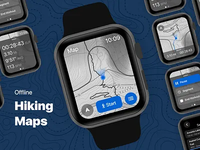 Go Watch App - Offline Hiking Maps apple watch hiking hiking app navigation app outdoors ux watch ui