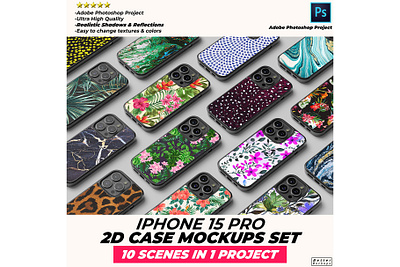 iPhone 15 Pro 2D Case Mockup 2d case mockup bettermockups casestry creative ads digital marketing iphone 15 phone case mockup printful mockup printiful printify sublimate case sumblimation