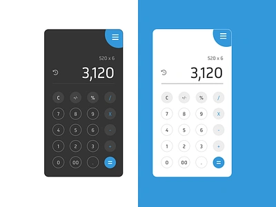 Calculator app with 5 Color Themes app challenge mobile ui ux