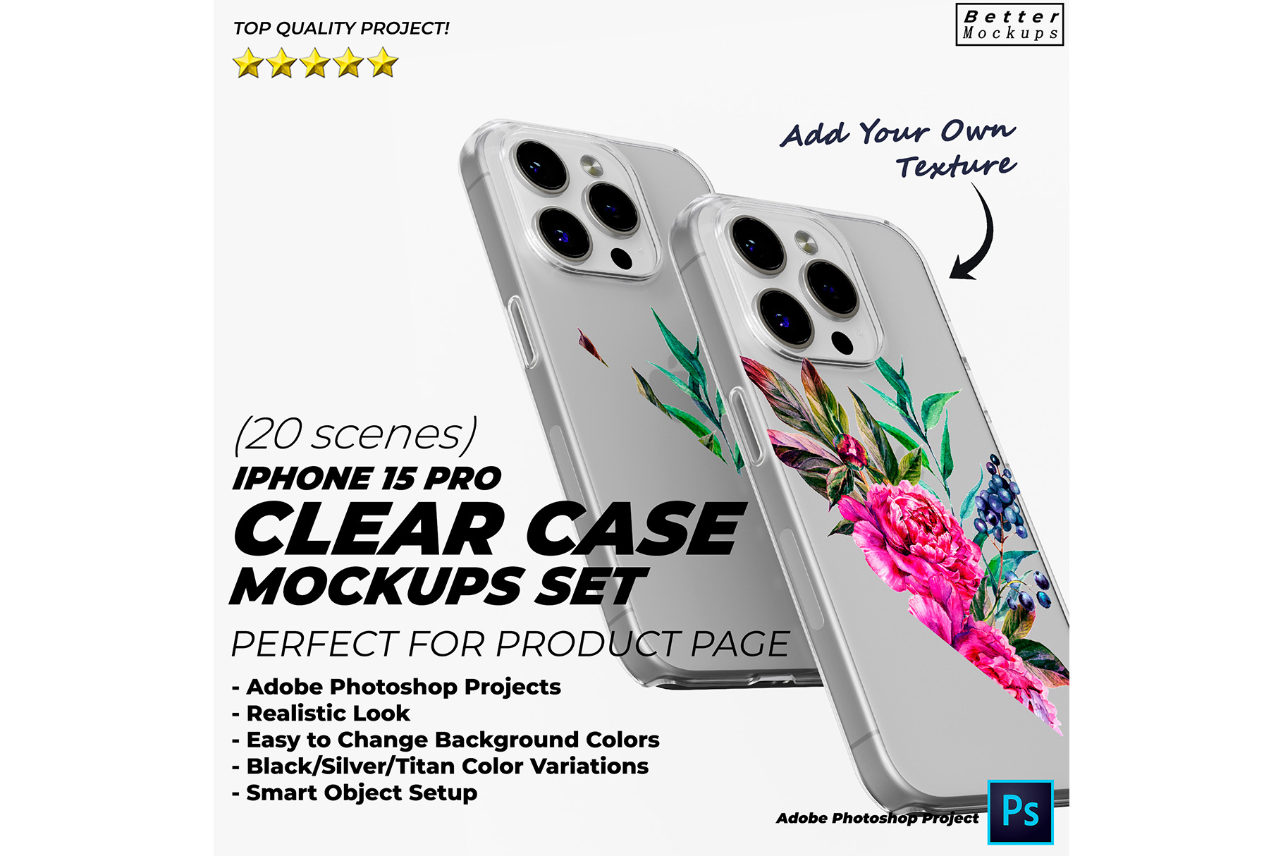 iPhone 15 Pro Clear TPU Case Mockup by Augustinas on Dribbble