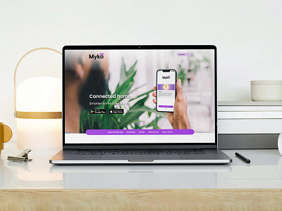 Website design for Myko app: Smart home living for all graphic design ui web design website design