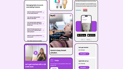 Website design for Myko app: Smart home living for all ui ui design web design