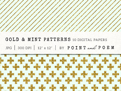 Gold Glitter & Mint Patterns by Monika Drachal on Dribbble