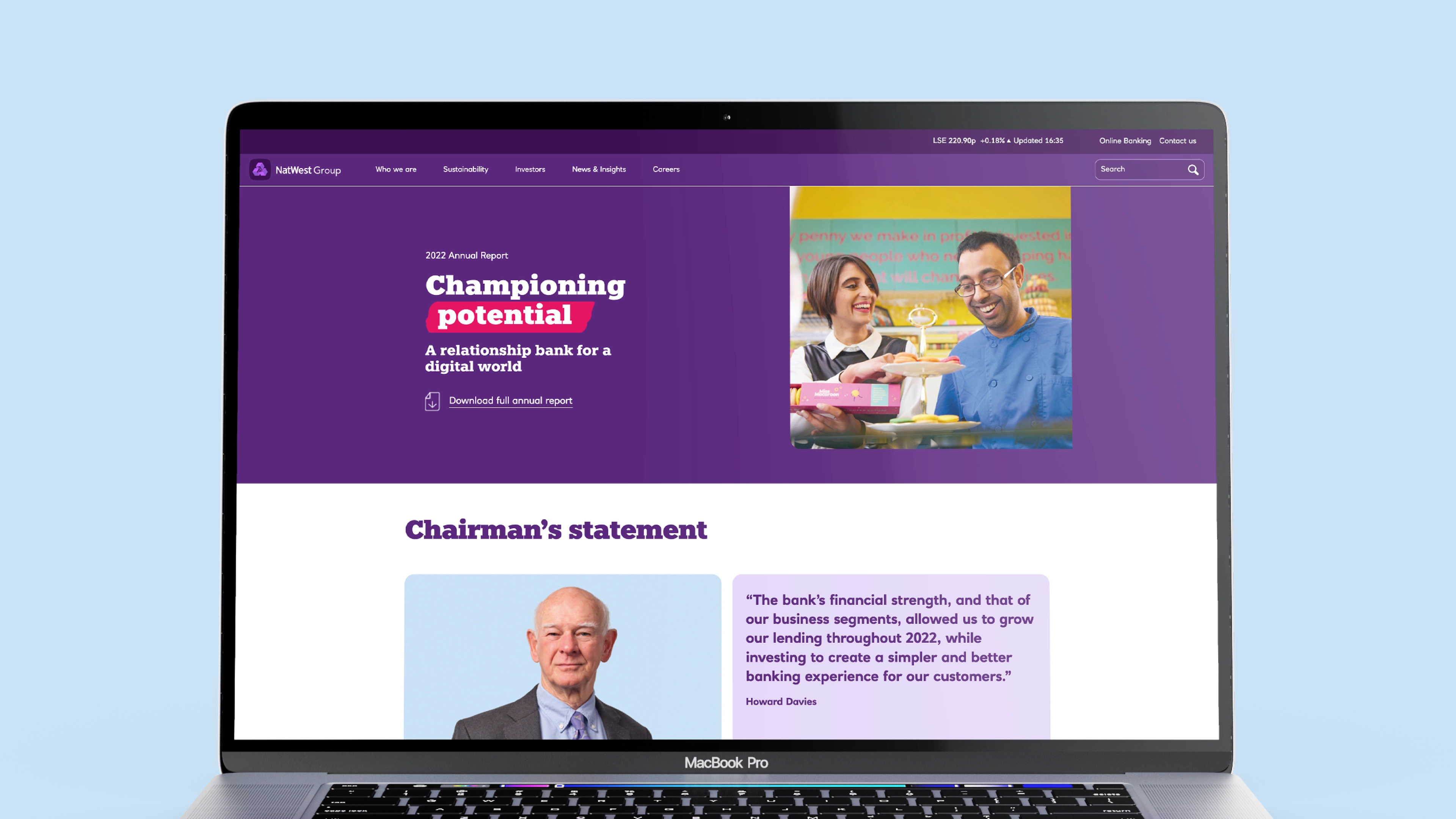 Natwest's Online Annual Report webpage design graphic design mobile design reporting ui web design website design