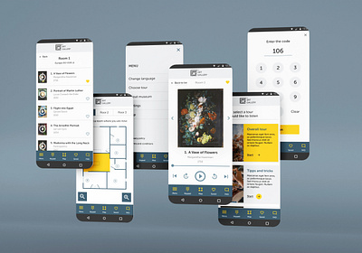 Art gallery audio-tour app app design mobile ui ui design uxui