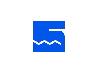 Dive 5 5 board brand dive diving five identity idolize irakli dolidze jumping logo mark minimalist negative space pool swimming symbol visual water