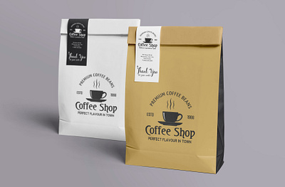 Craft Paper Coffee Bag Packaging Design craft paper envelope graphic design packaging design