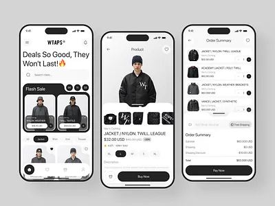 WTAPS - E commerce Mobile clean e commerce fashion minimalist mobile stretwear ui ux