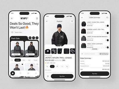 WTAPS - E commerce Mobile clean e commerce fashion minimalist mobile stretwear ui ux