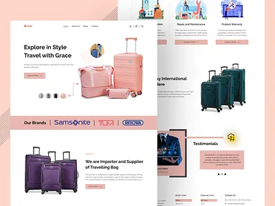 Bagger || Pioneering Travel Trolley Shop Landing Page Design backpack bag branding e commerce home page landing page market place online store product product design tour travel bag travel trolley travell trolley ui design ux design web web design website