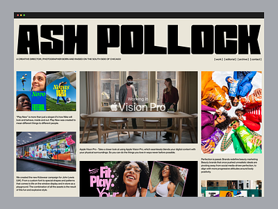 ASH POLLOCK - photographer portfolio animation editorial interactions loader animation motion graphics portfolio typography web