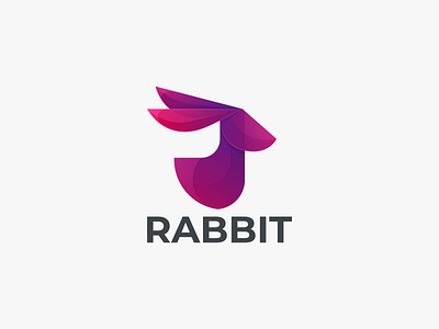 RABBIT animal logo branding graphic design icon logo rabbit rabbit coloring rabbit design logo