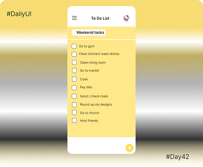 #Day042-To-Do List or Manager #DailyUI Design branding graphic design ui