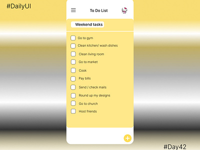 #Day042-To-Do List or Manager #DailyUI Design branding graphic design ui