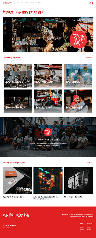 Photographer Community Website "Hunting Pasar Balikpapan" graphic design ui ux photographer webdesign