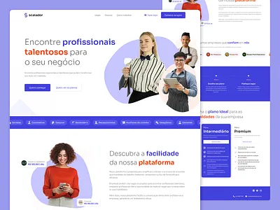 Scalador - Landing Page bartender blue design food freelance gastronomic hero jobs landing page platform restaurant ui ux waiter works