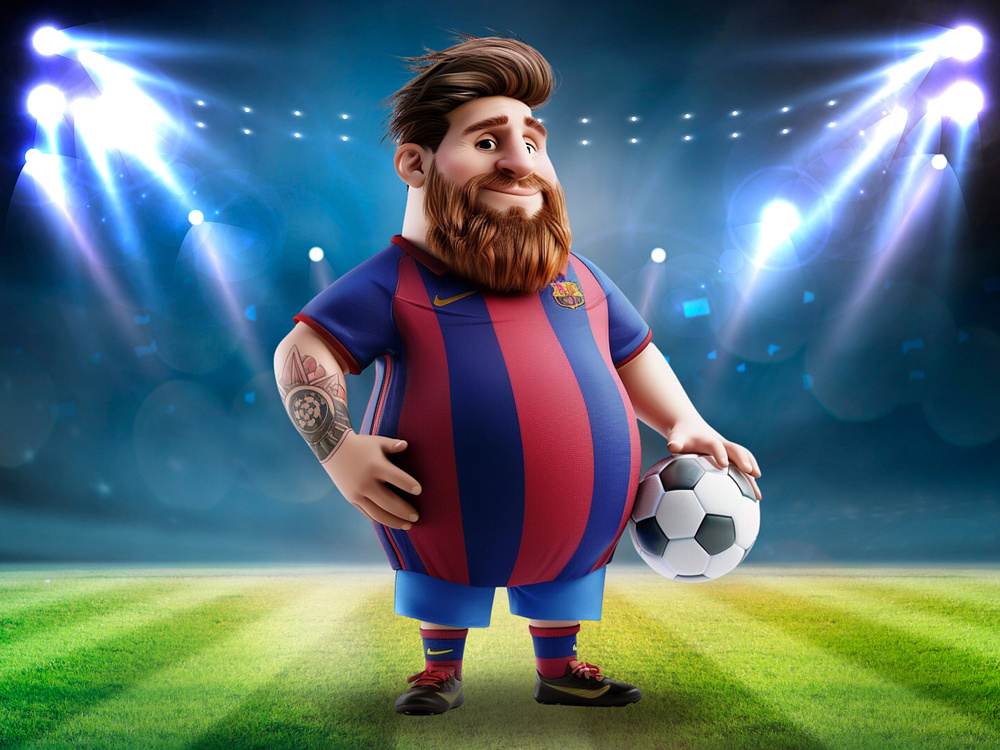 3D Cartoon Lionel Messi designs, themes, templates and downloadable ...