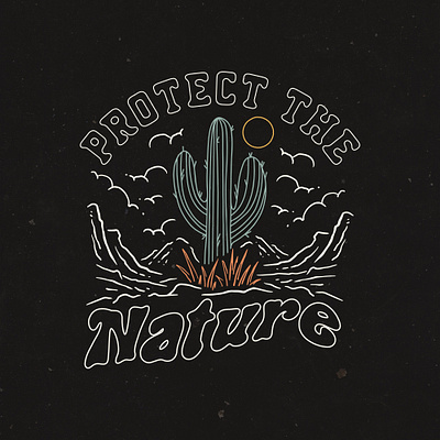 Protect The Nature branding design graphic design illustration typo typography vector vintagedesign vintagestyle