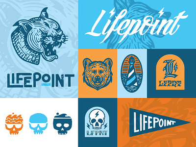 From the Archives badge banners brand identity design drawing environment flash illustration landscape lighthouse logo procreate series skull texture type typography