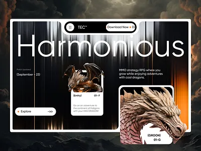 MMORPG Game Website - TEC branding company website design game game development game studio game ui game website hero section illustration mmorpg rpg game tec ui user interface ux web design web layout web pages website