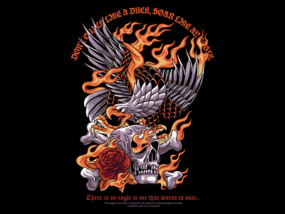 Eagle Skull Trad Tattoo 02 Illustration tee