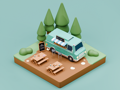 Food Truck 3d 3d coffee