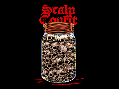 Skulls In Jar Illustration witch