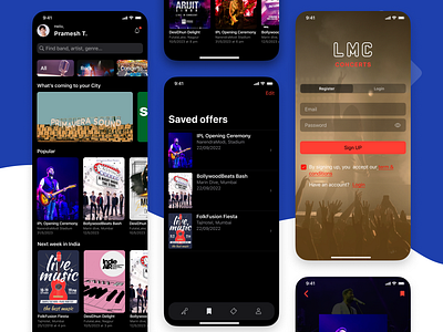 Live Music Concert App app designchanllange musicapp ui ux
