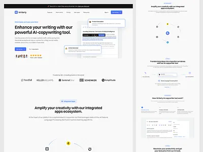 Web UI for SaaS AI Writing ai automation chart chatgpt components graph homepage landing page page saas site web ui webpage website