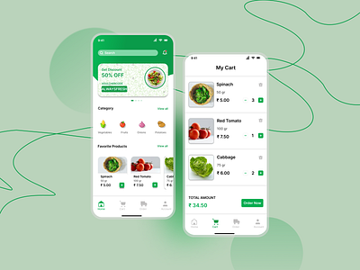 Vegetable and Grocery App⚡ healthy product design ui vegetables