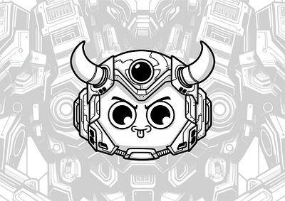 Mechanical Head Armor armor cartoon character character design design graphic design head illustration mecha mechanical robot vector