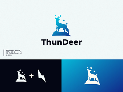ThunDeer Logo Design animal bolt combination combinations deer design icon lightning logo mark negative space symbol thunder vector