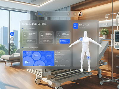 Spatial Design for Docteo - A professional doctor dashboard 3d animation apple vision ar dashboard interaction motion graphics spatial ui vr