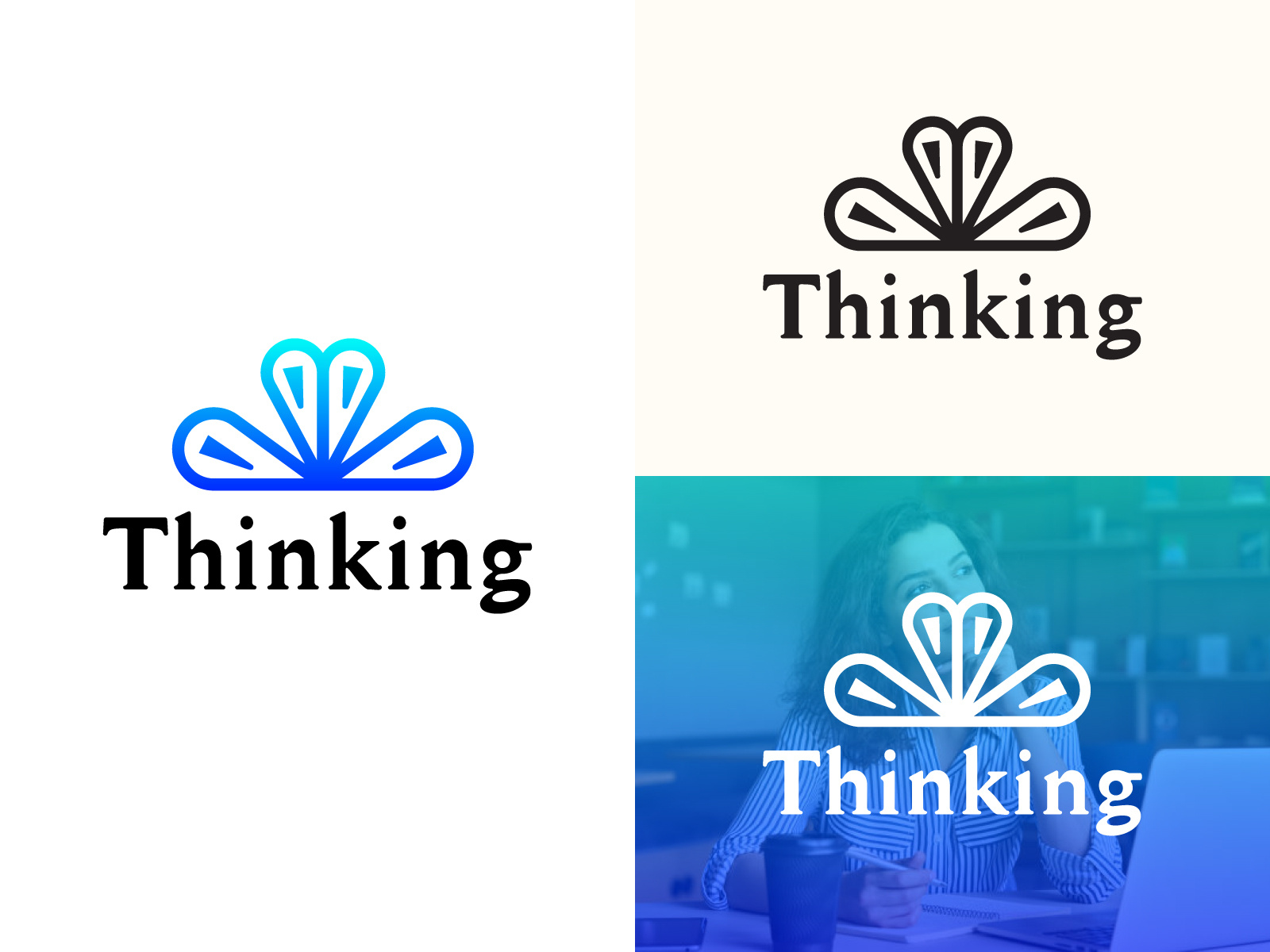 Thinking logo design - modern technology - creative thinking by Sajal