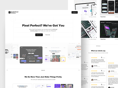 Landing page for design agency branding design agency graphic design hero section landing page landing page design ui ux