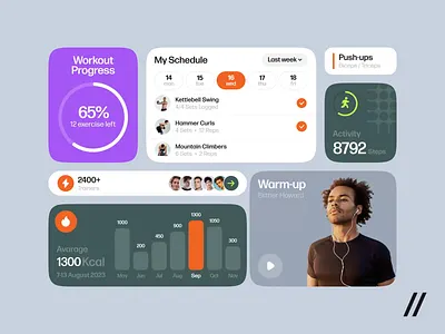 Fitness Web App app screen design dashboard fitness app graphic design interface purrweb schedule sport ui ux web app web design web ui workout