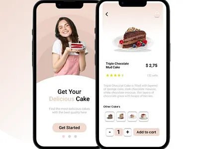 Cake UserInterface app design illustration
