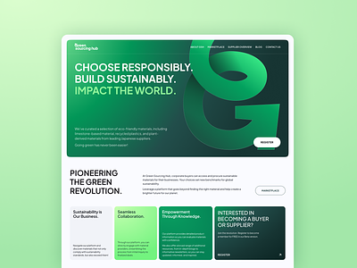 Sustainable eco materials marketplace | website concept branding concept eco gradient graphic design green homepage landing page marketplace recycled sustainability ui web website design