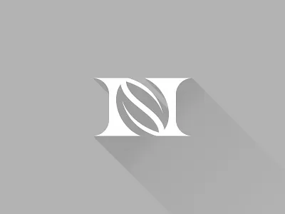 N and Leaves Logo branding design graphic design grey leaves logo modern n simple typography vector wordmark