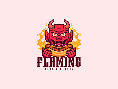 Devil hotdog mascot logo branding cartoon character cartoon mascot character design devil devil mascot food hotdog hotdog logo illustration logo design logo designer logo mascot mascot design mascot logo satan mascot