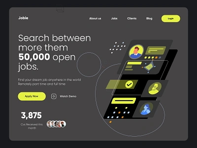 Job Hunting landing page design hero section illustration interface landing design landing page landing page design landing page designer minimal site ui uiux ux web web design web ui webdesign website website design websiteui design