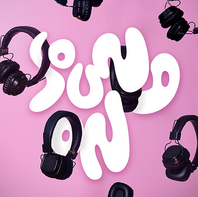 Sound on branding design graffiti graphic design handstyle headphones illustration lettering logo love music procreate sound speaker spotify typography vector