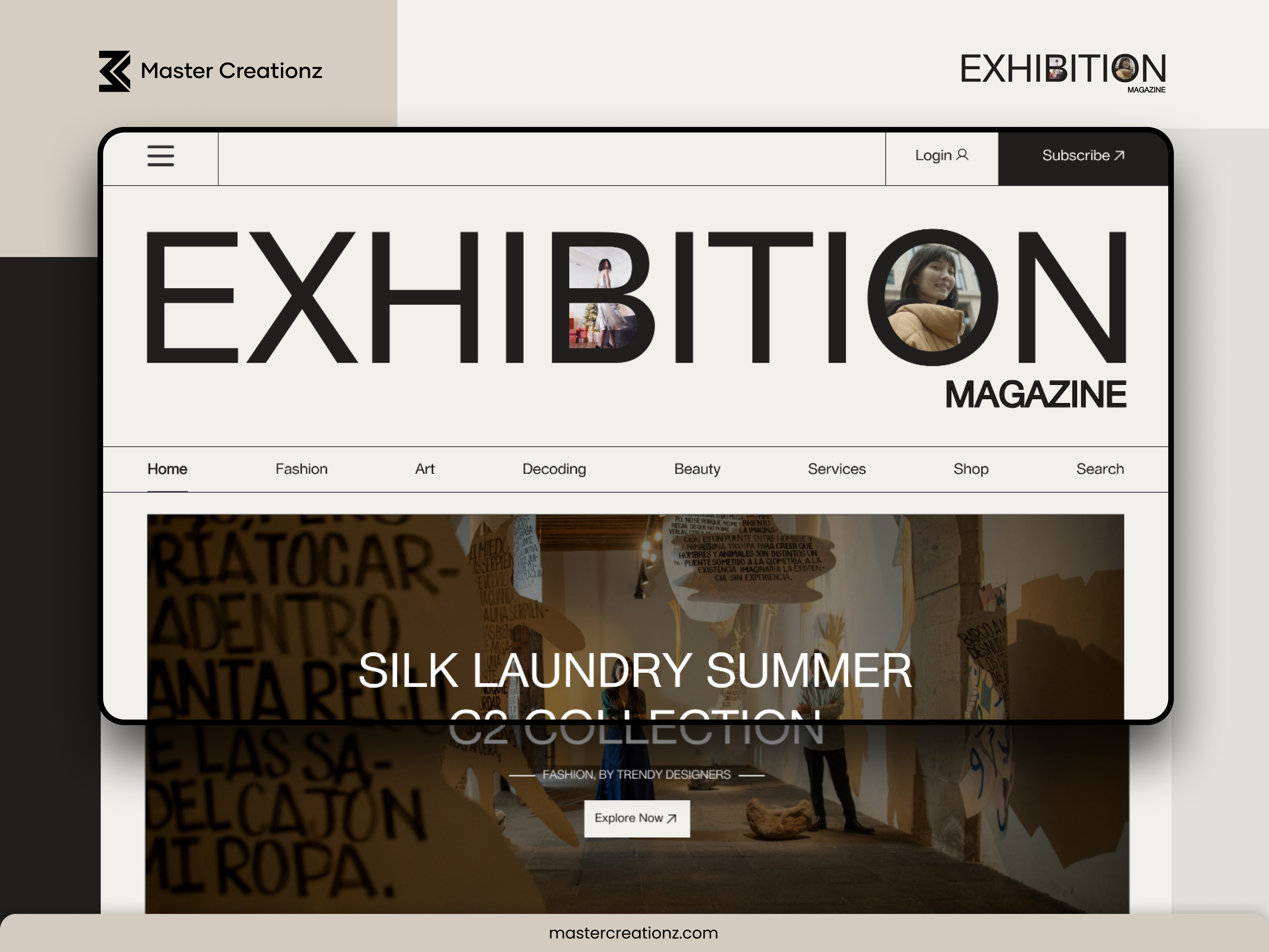 Example of Fashion Meets Art in Website Design, With Shopping Up Next