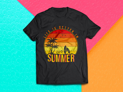 I will do create summer Vintage T shirt design branding design graphic design illustration logo motion graphics t shirts ts typography t shirt design ui vintage t shirts design