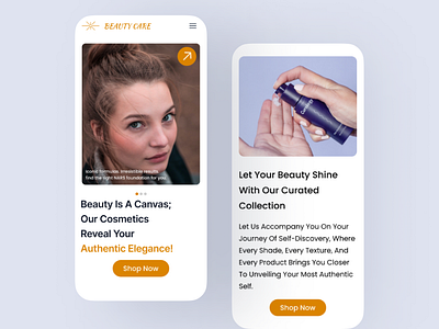 Beauty Care Mobile Responsive app design beauty app cosmetic website home page mobile app mobile responsive ui ui design uiux