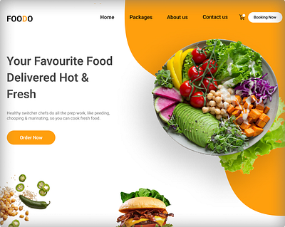 Foodo - Food Landing Page figma research ui uiux ux